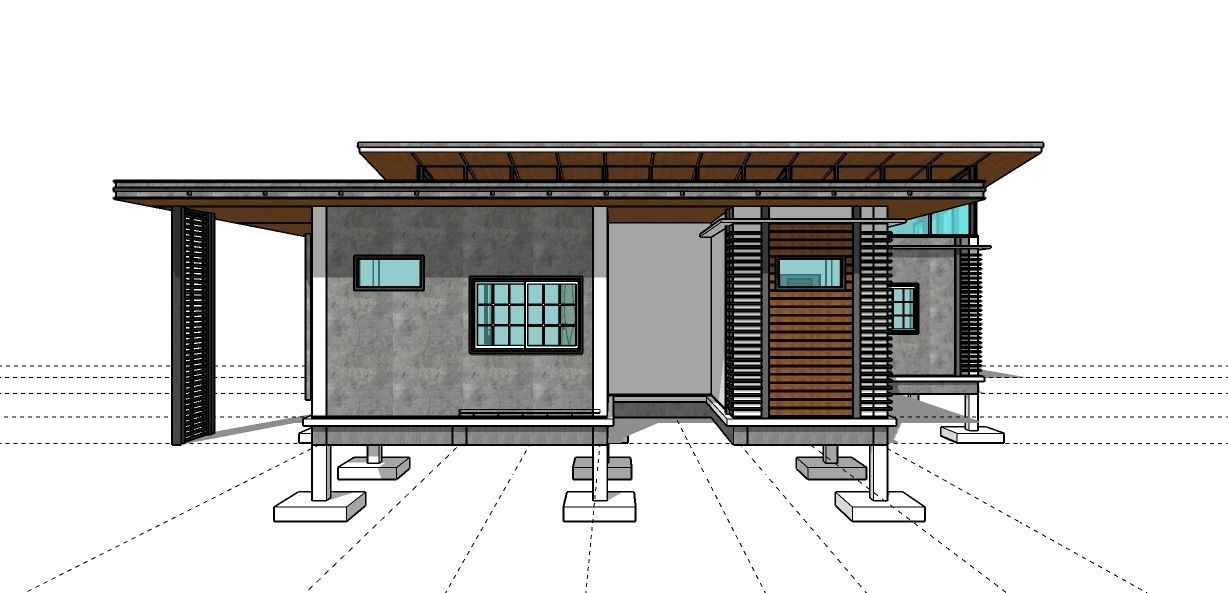 Modern House T6 3D model_3