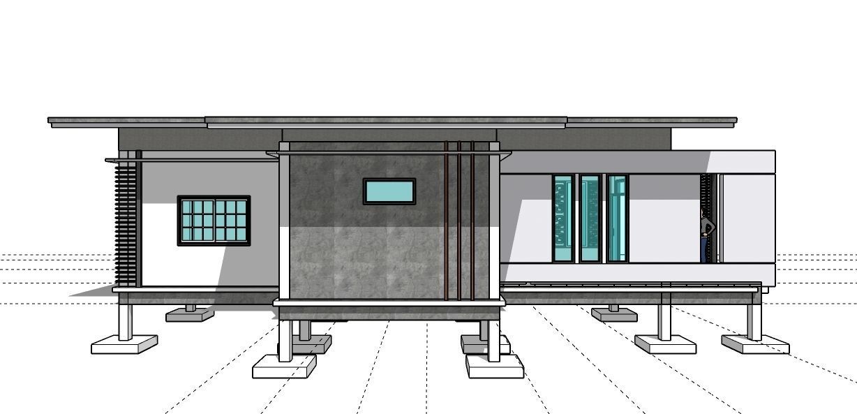 Modern House T6 3D model_5