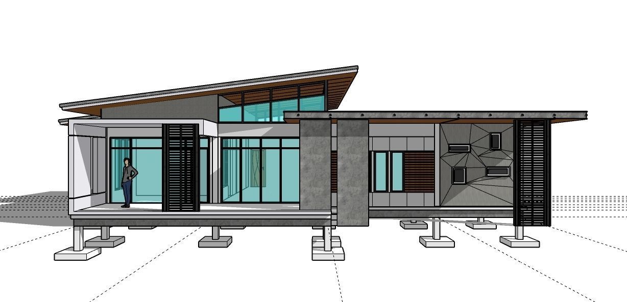 Modern House T6 3D model_2
