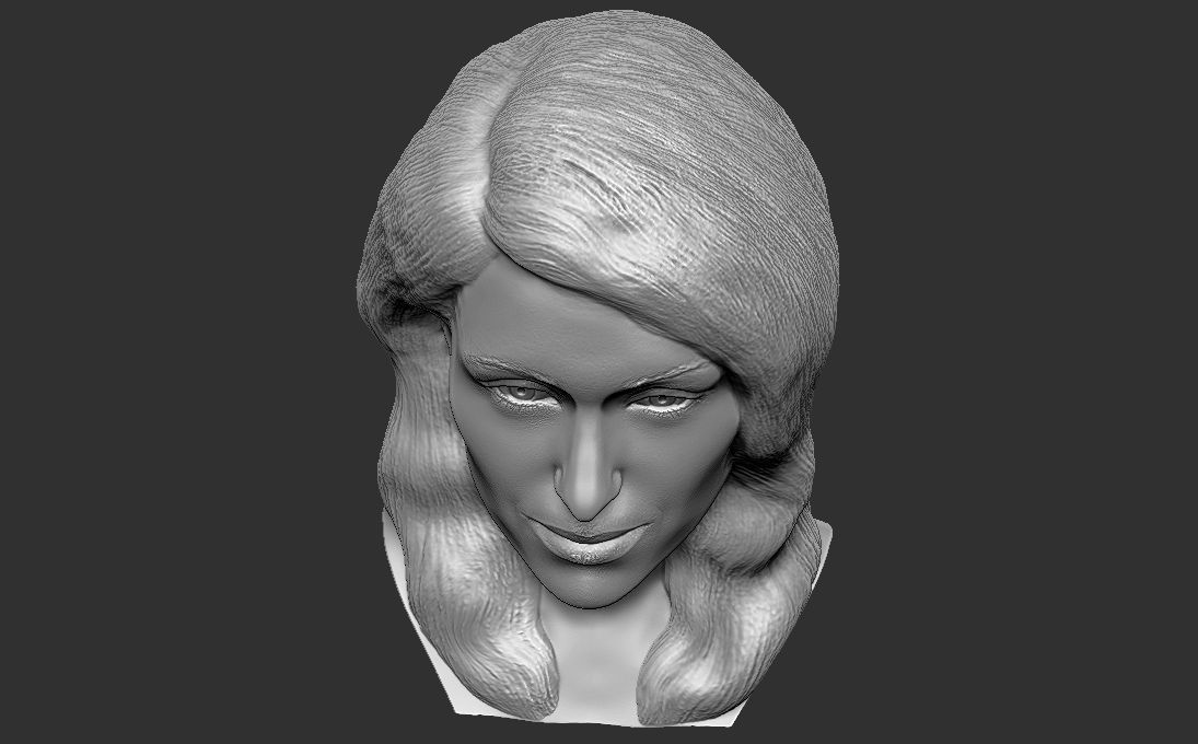 Paris Hilton bust 3D printing ready stl obj formats 3D print model_14