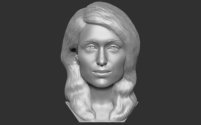 Paris Hilton bust 3D printing ready stl obj formats 3D print model