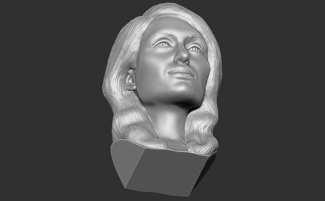 Paris Hilton bust 3D printing ready stl obj formats 3D print model_22