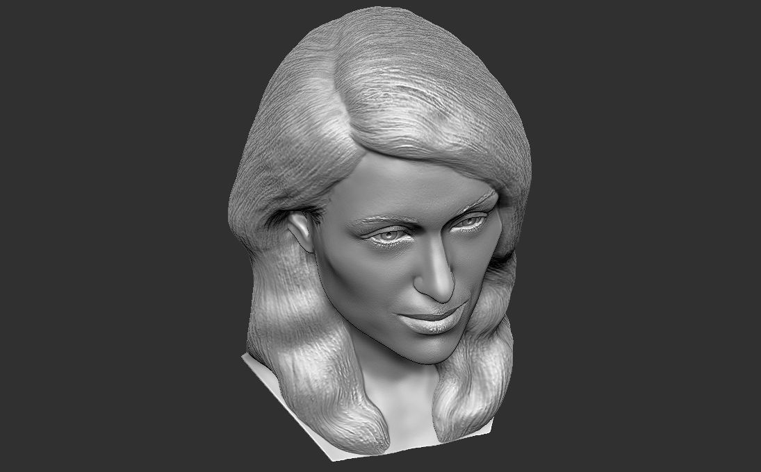 Paris Hilton bust 3D printing ready stl obj formats 3D print model_13