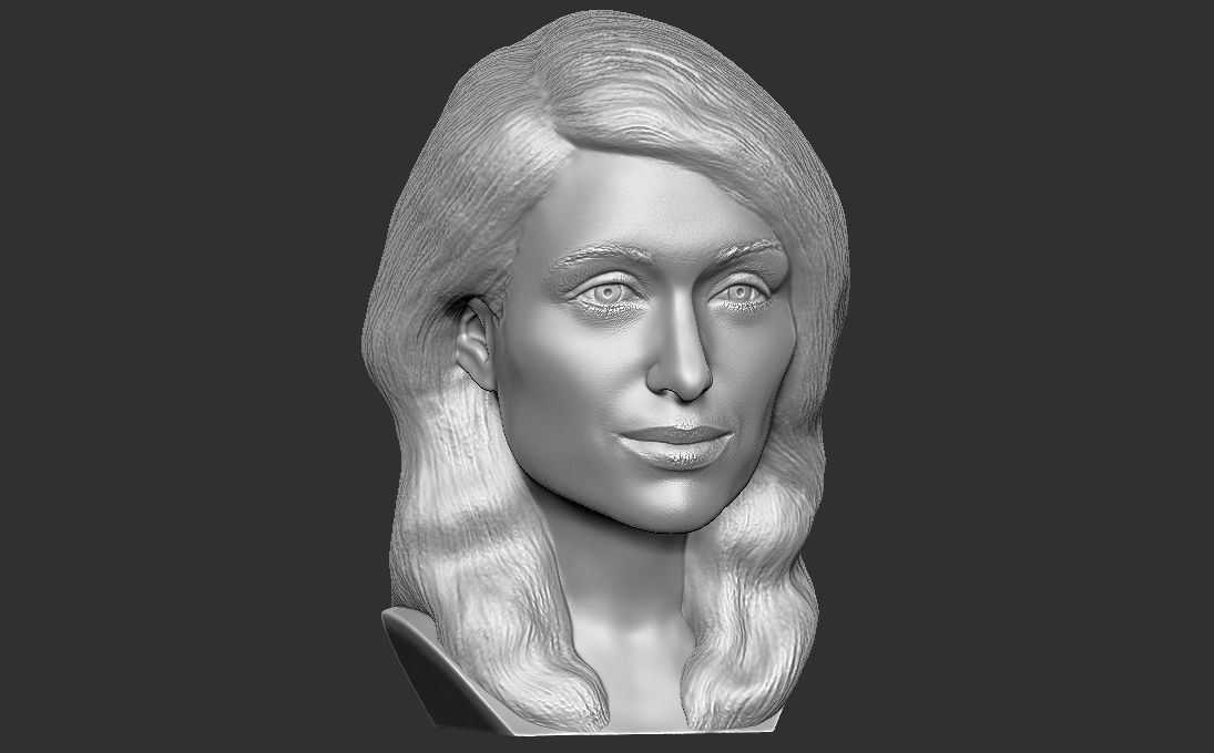 Paris Hilton bust 3D printing ready stl obj formats 3D print model_11