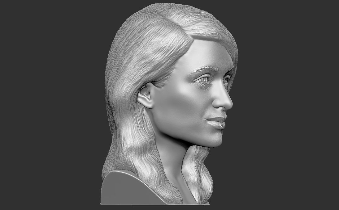 Paris Hilton bust 3D printing ready stl obj formats 3D print model_9