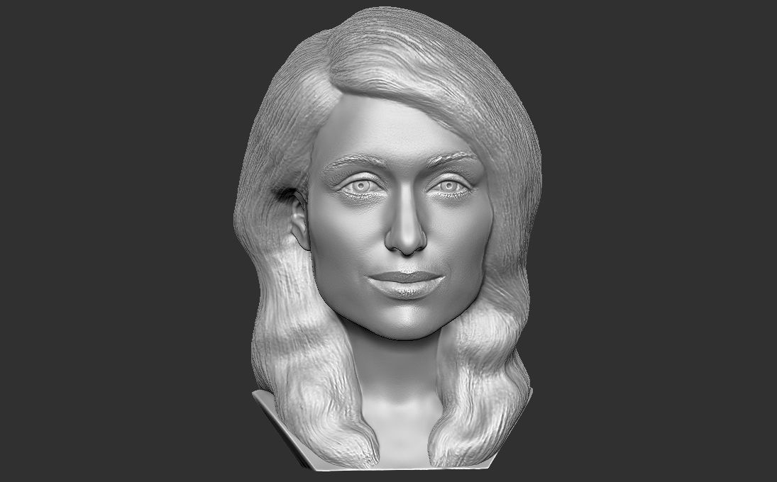 Paris Hilton bust 3D printing ready stl obj formats 3D print model_12