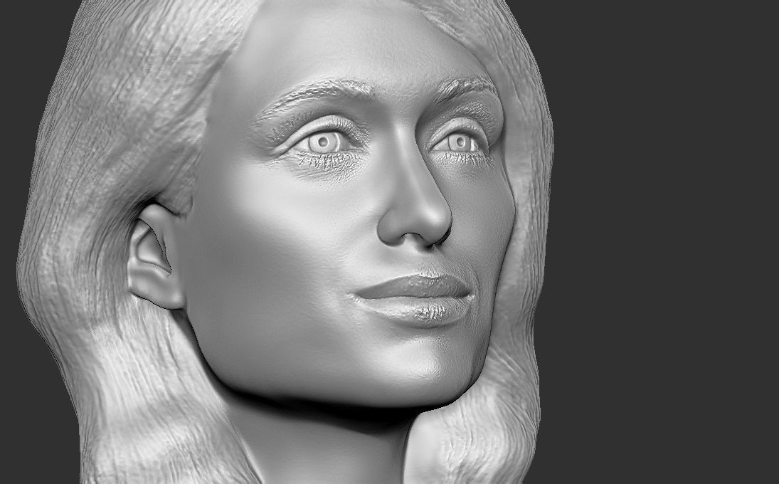 Paris Hilton bust 3D printing ready stl obj formats 3D print model_21