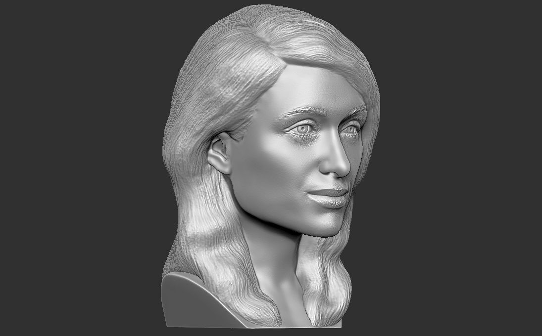 Paris Hilton bust 3D printing ready stl obj formats 3D print model_10