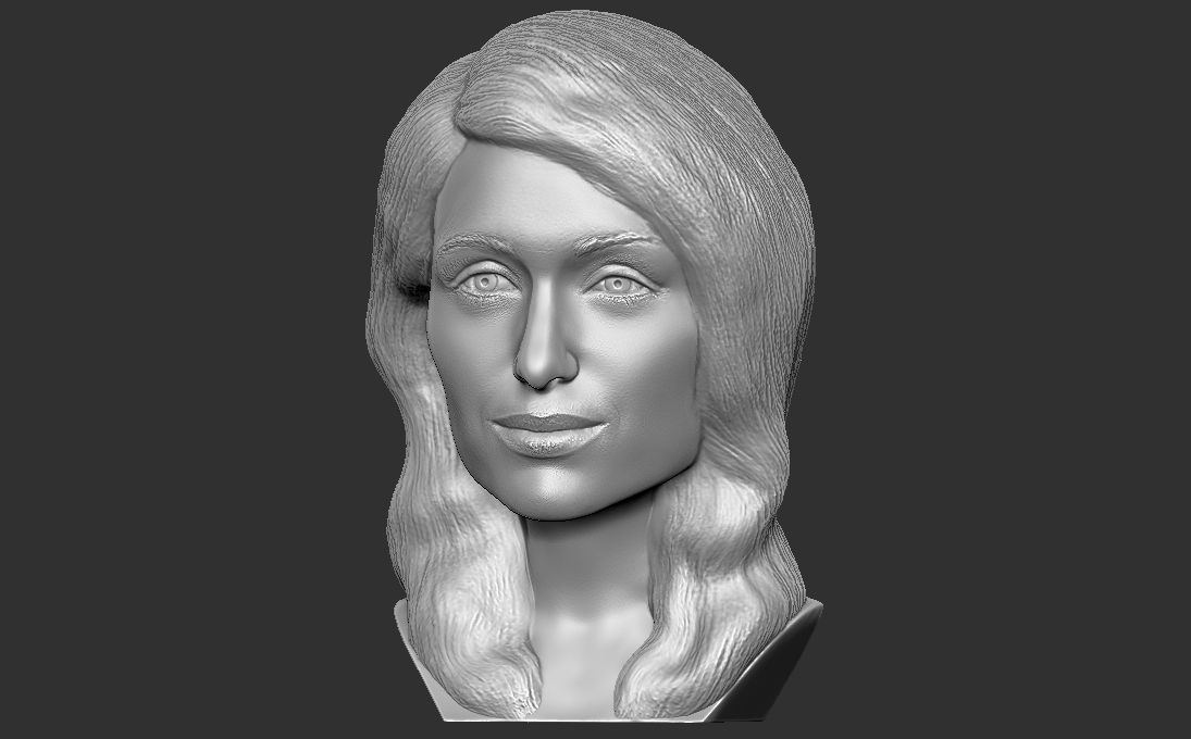Paris Hilton bust 3D printing ready stl obj formats 3D print model_1