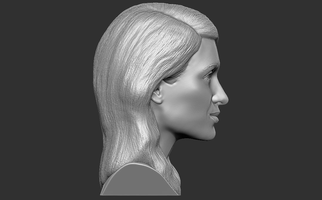 Paris Hilton bust 3D printing ready stl obj formats 3D print model_8