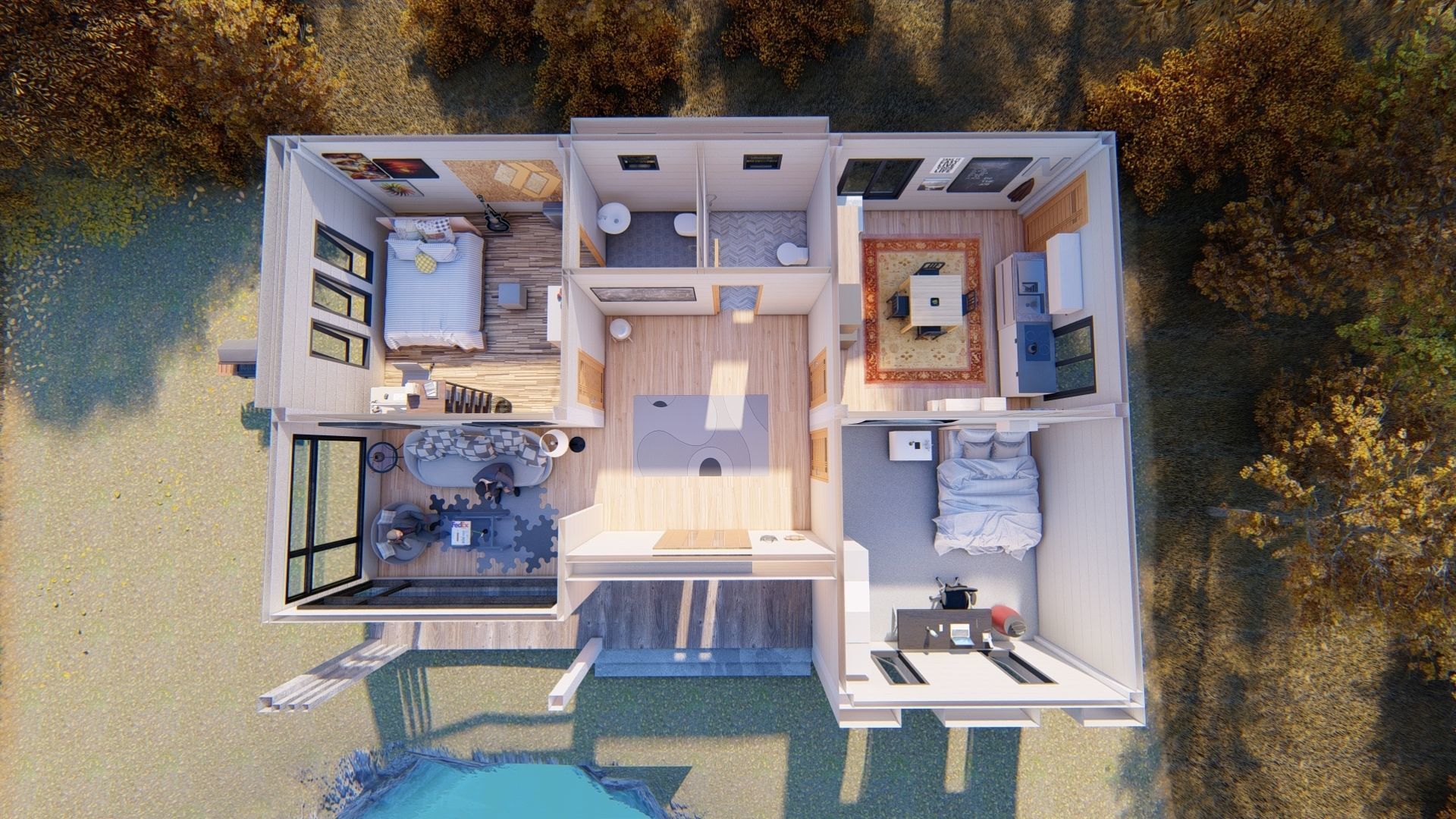 Modern House T7 3D model_1