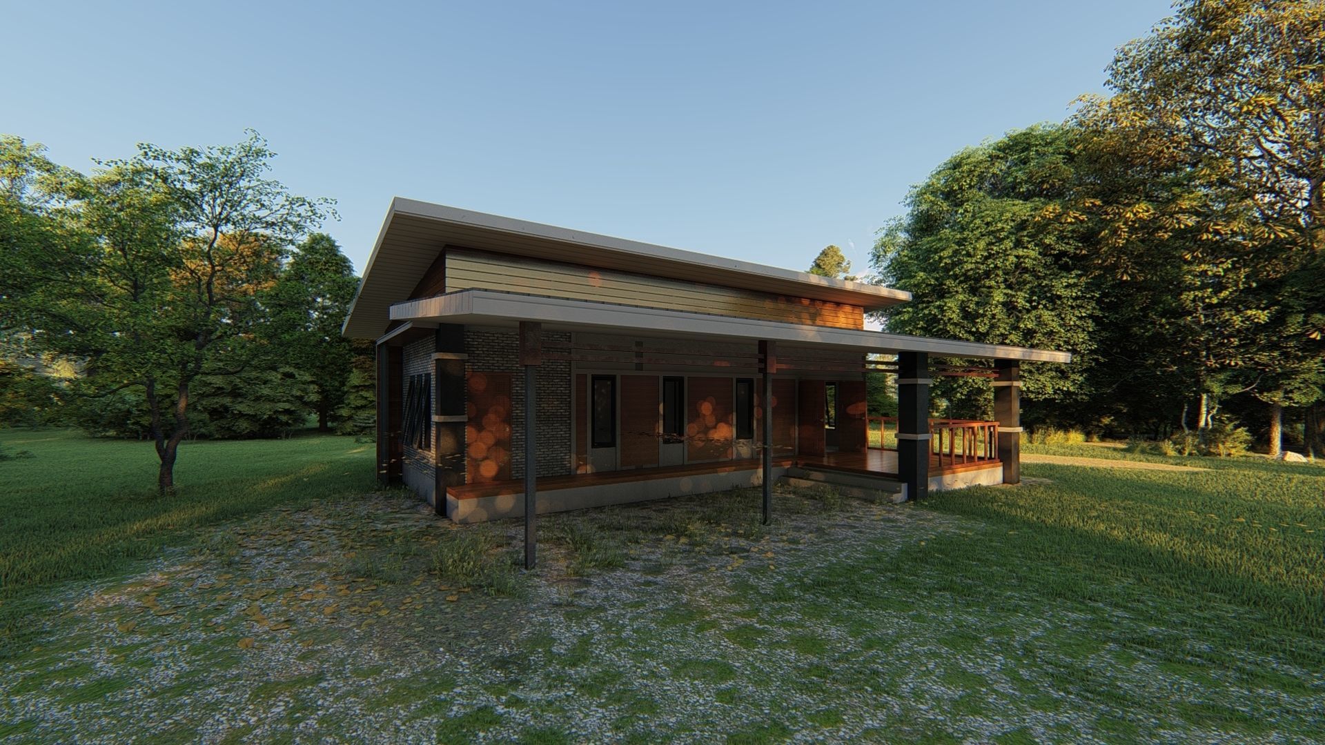 Modern House T7 3D model_6