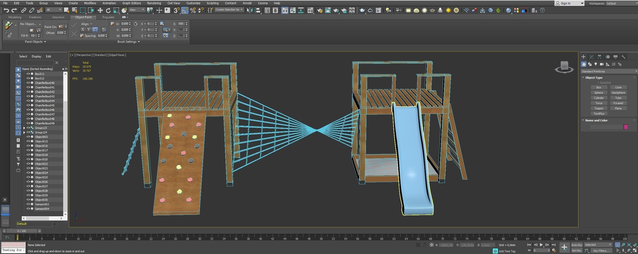 Wooden playground 3D model_9