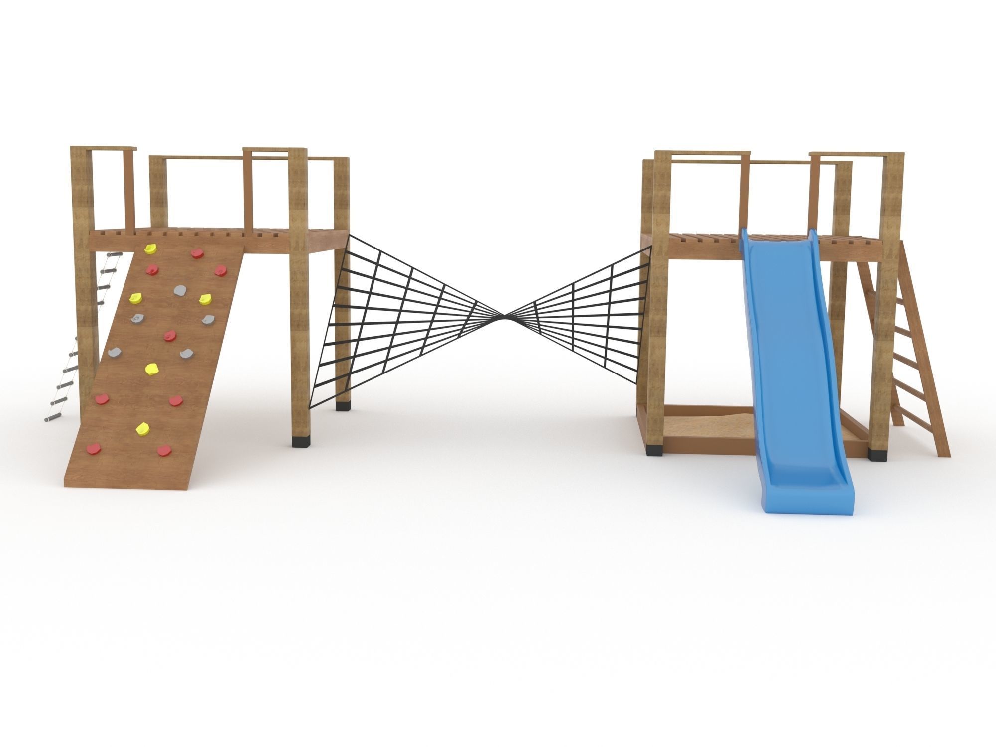 Wooden playground 3D model_4