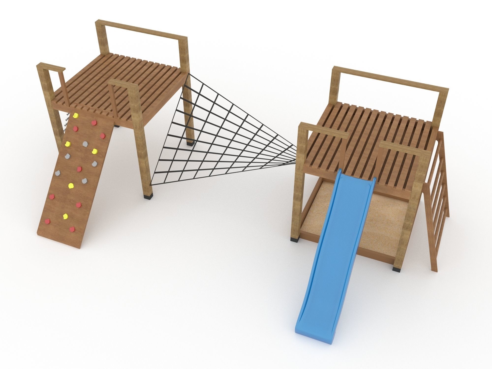 Wooden playground 3D model_6