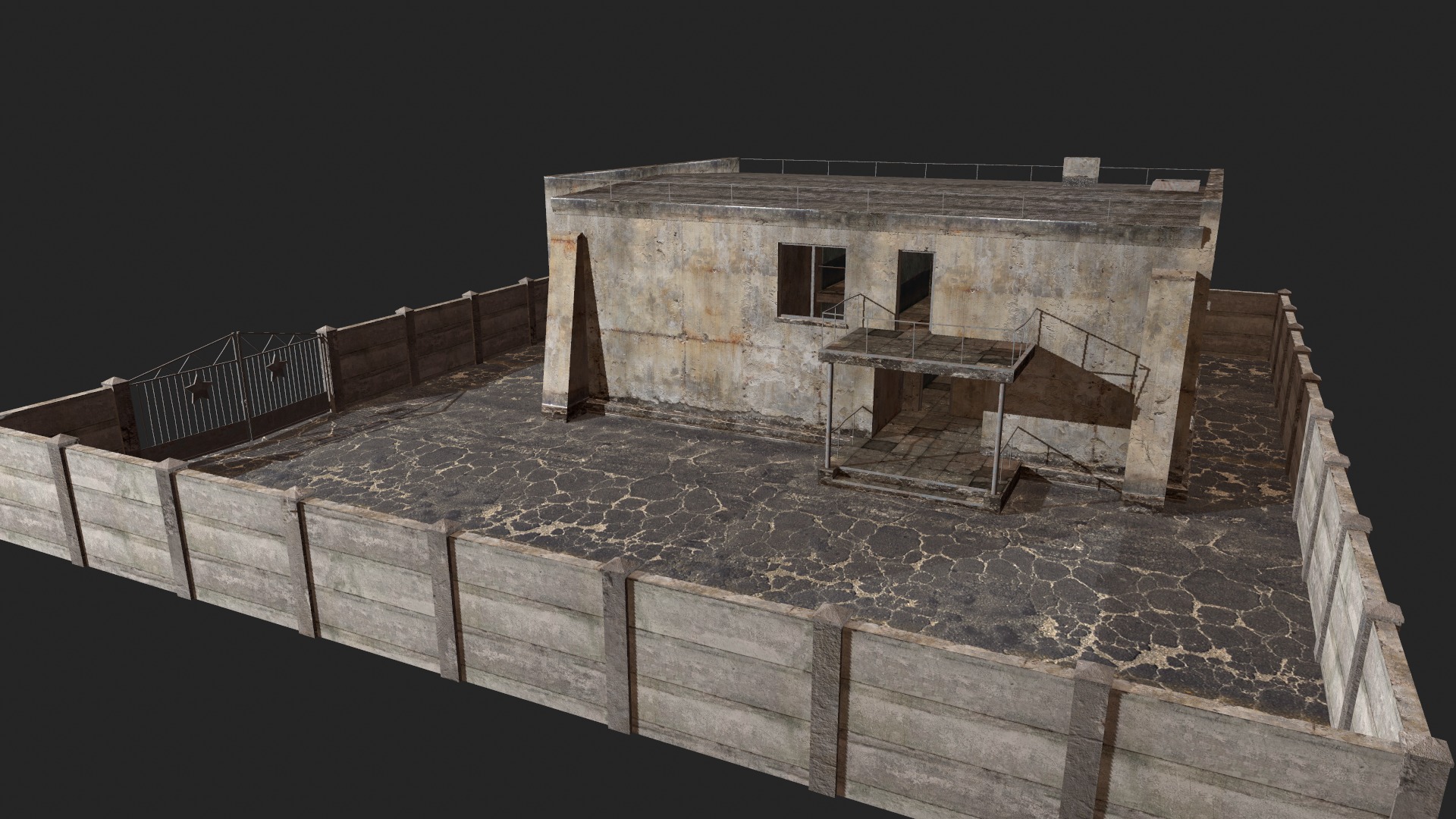 old building  Low-poly 3D model_2
