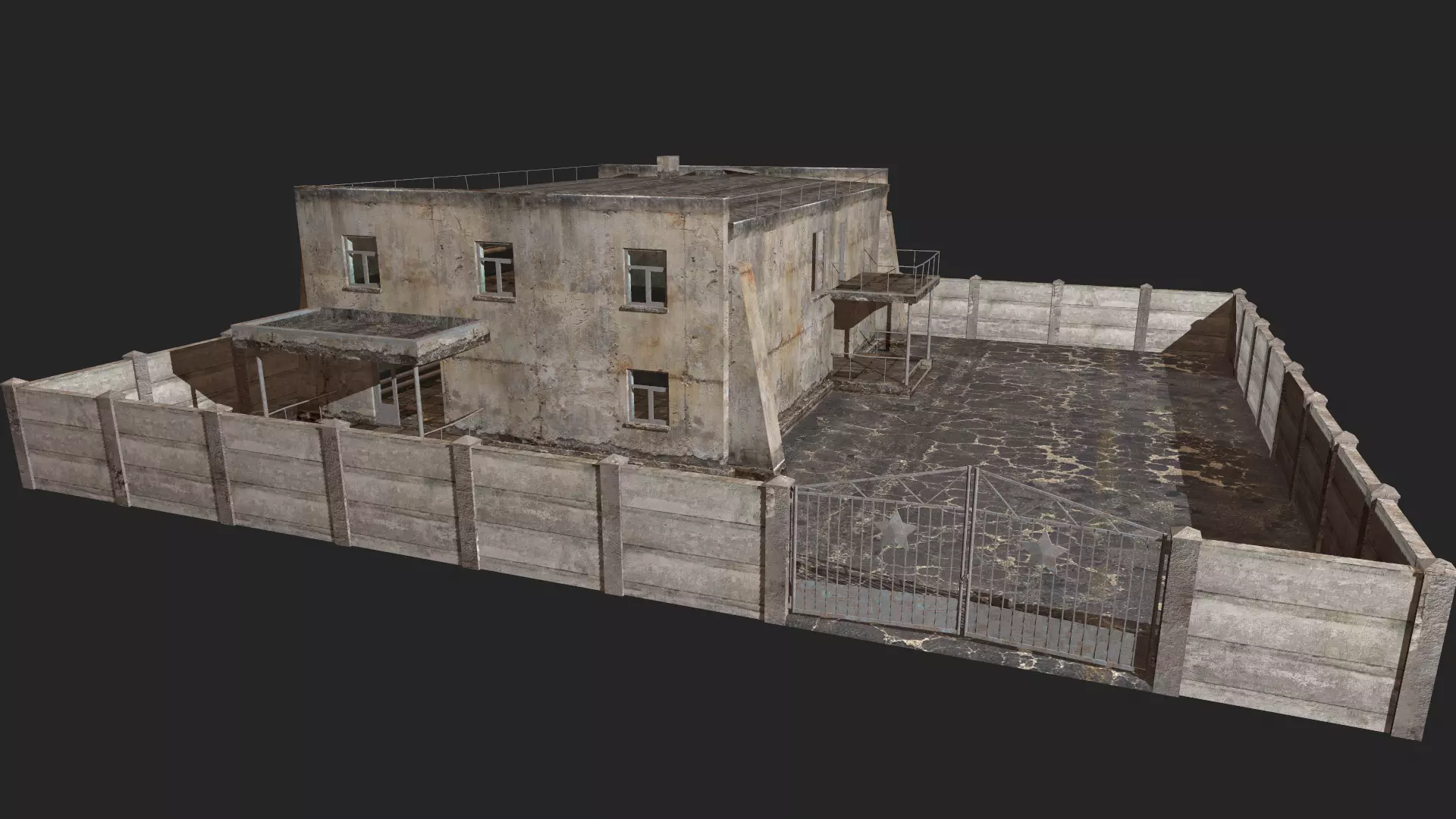 old building  Low-poly 3D model_0