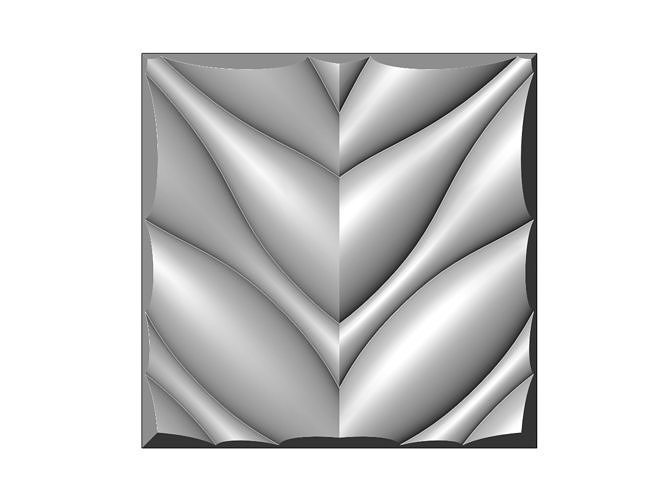Undulated wave 3d decor wall relief N04 3D print model