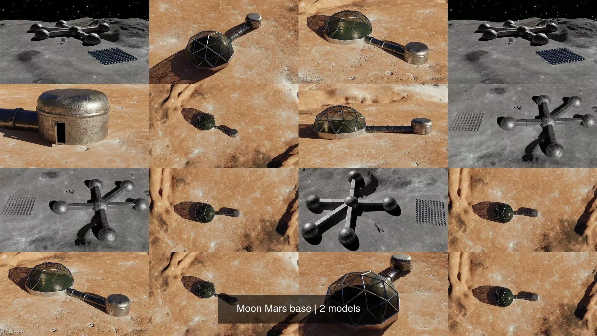 Moon Mars base 3D Model Collection_2