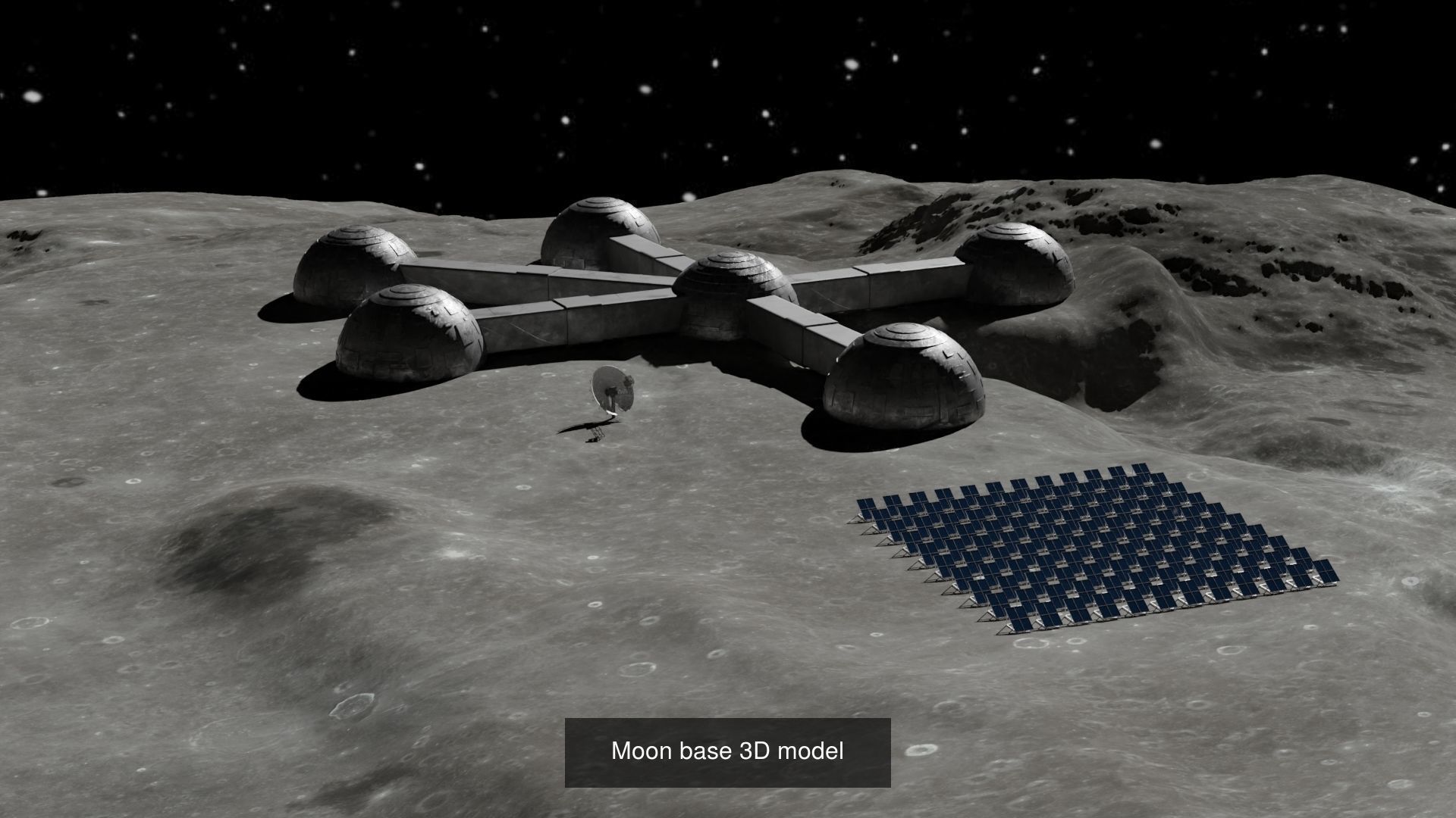 Moon Mars base 3D Model Collection_3