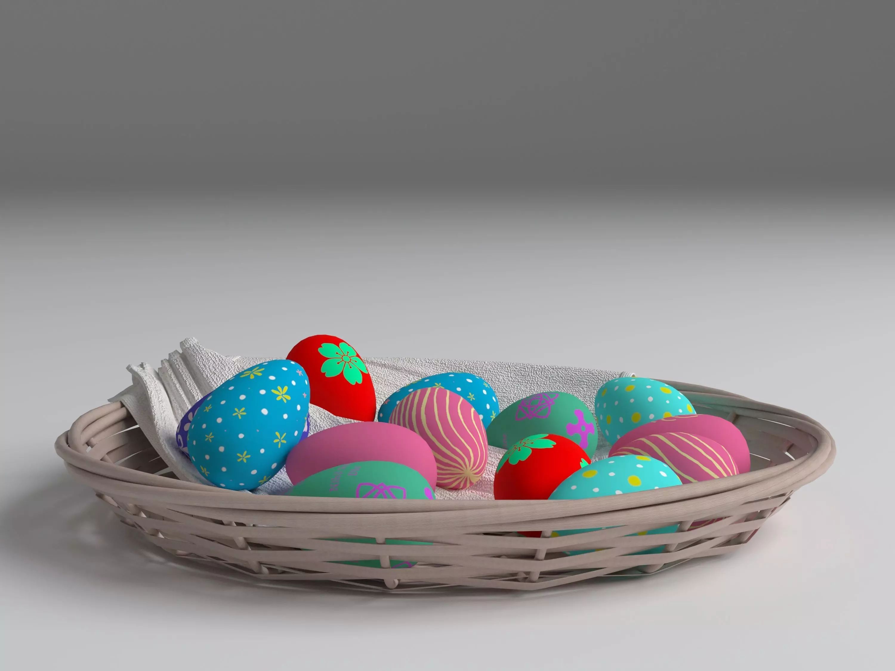 Wicker plate 3D model_0