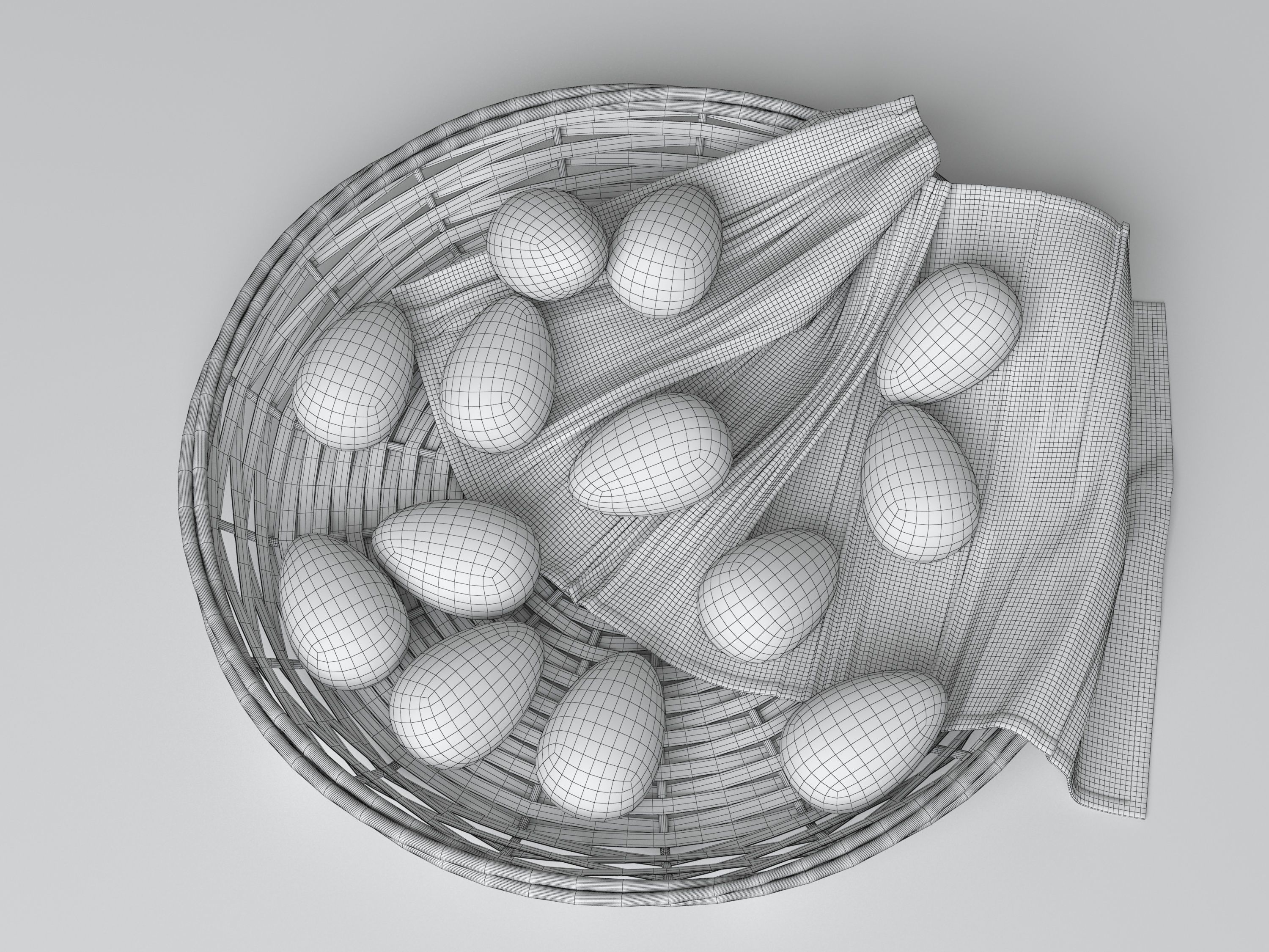 Wicker plate 3D model_3