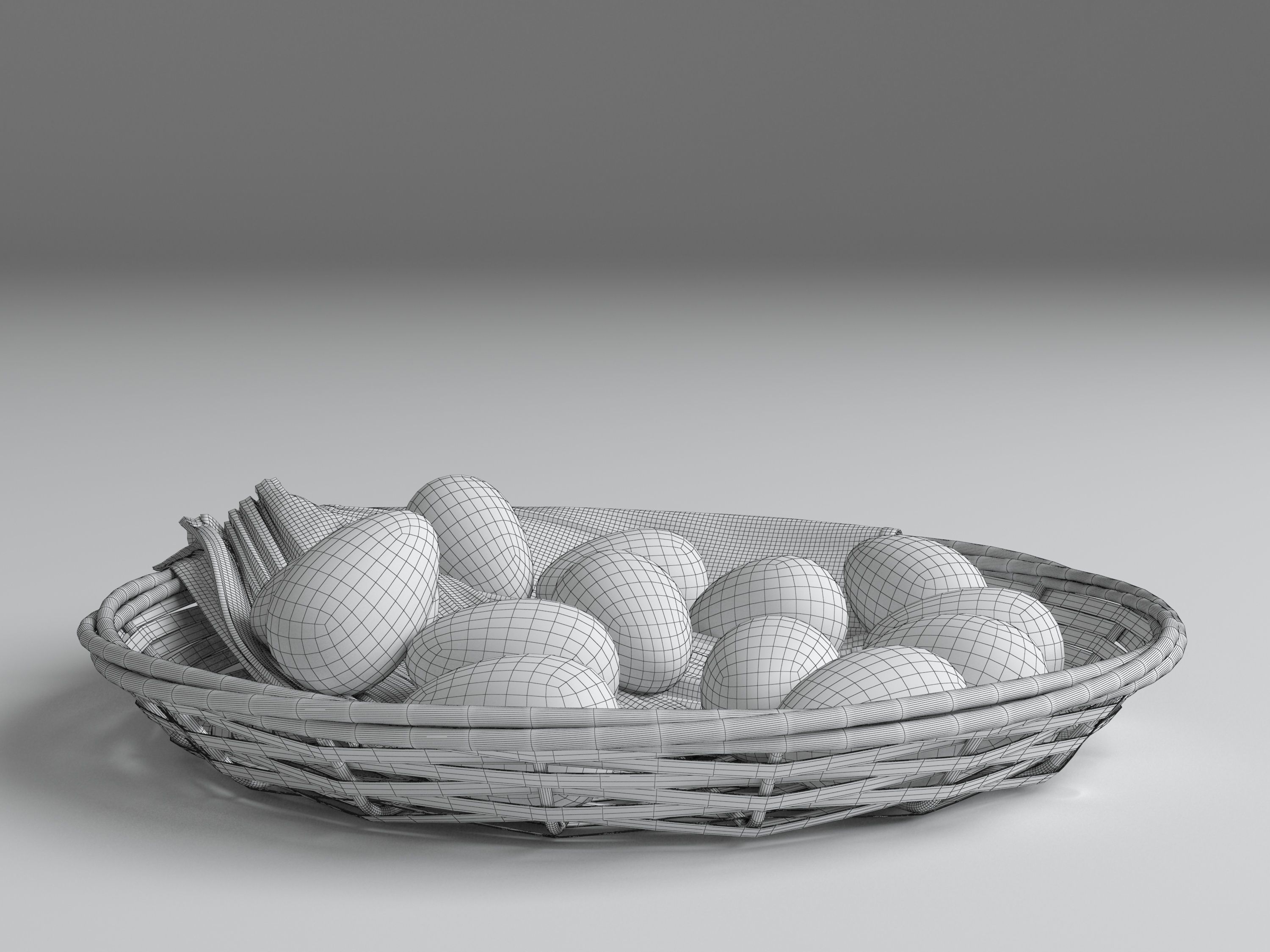 Wicker plate 3D model_1