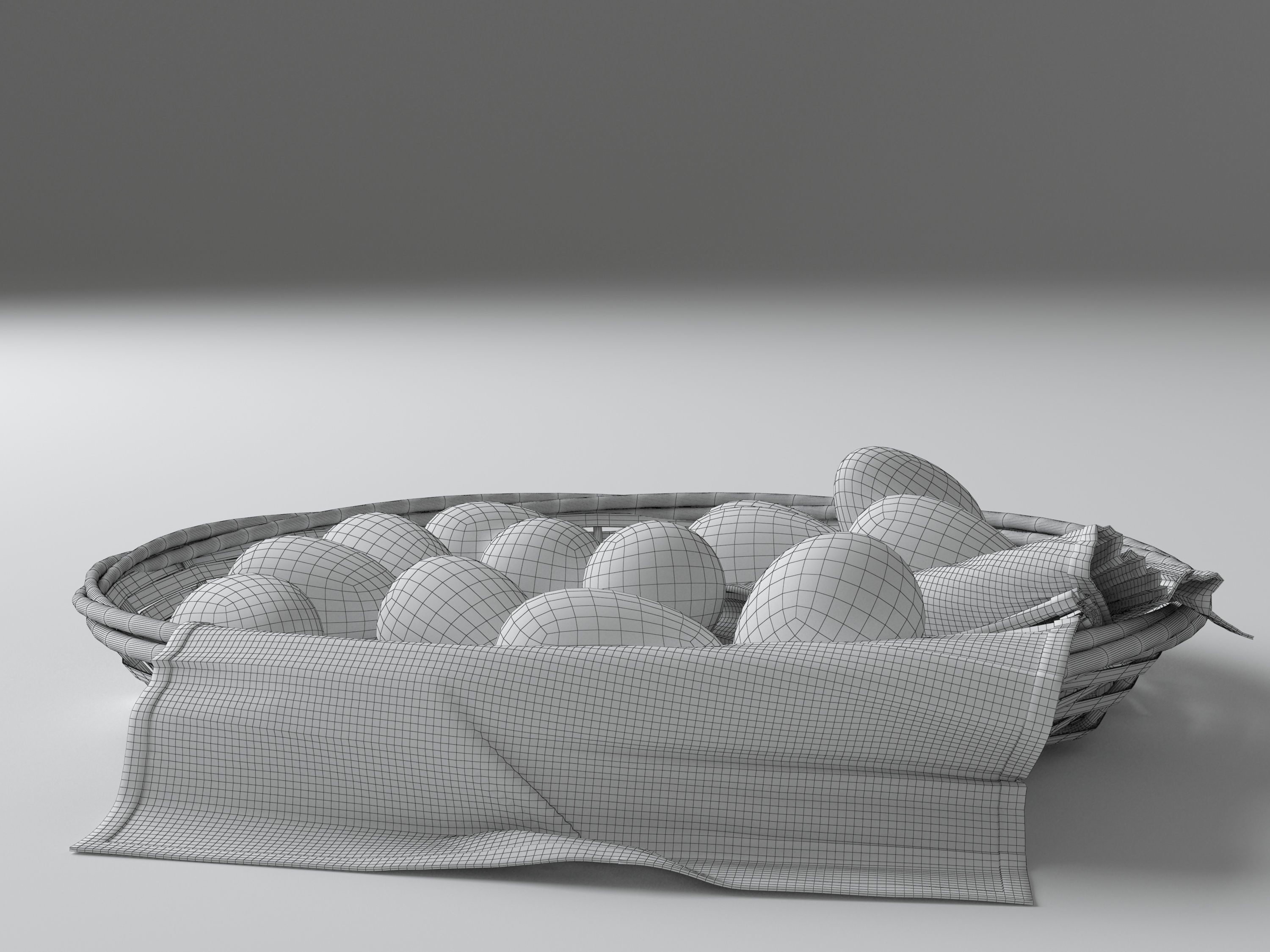 Wicker plate 3D model_5