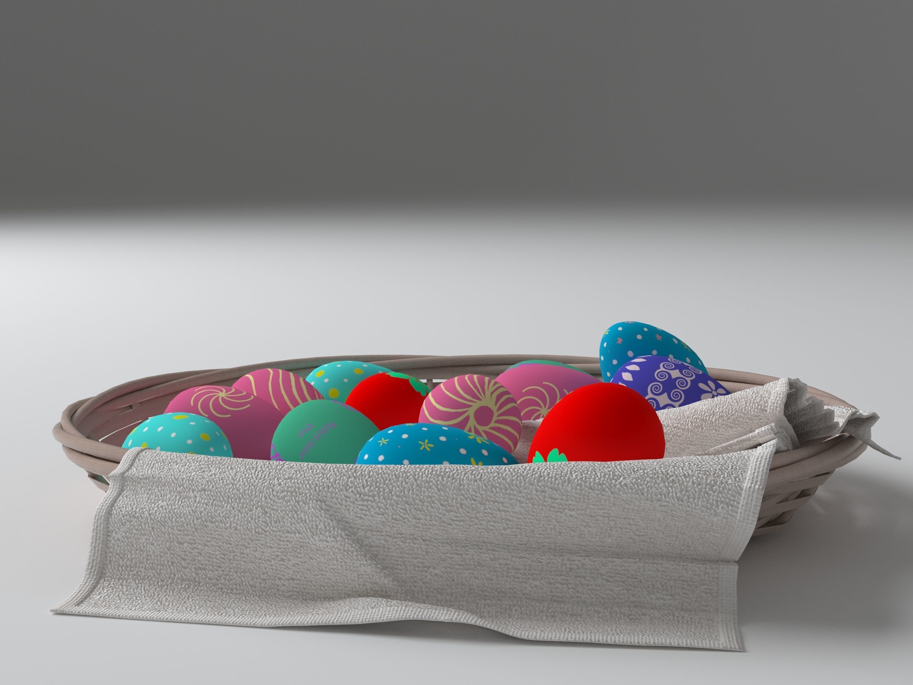 Wicker plate 3D model_4