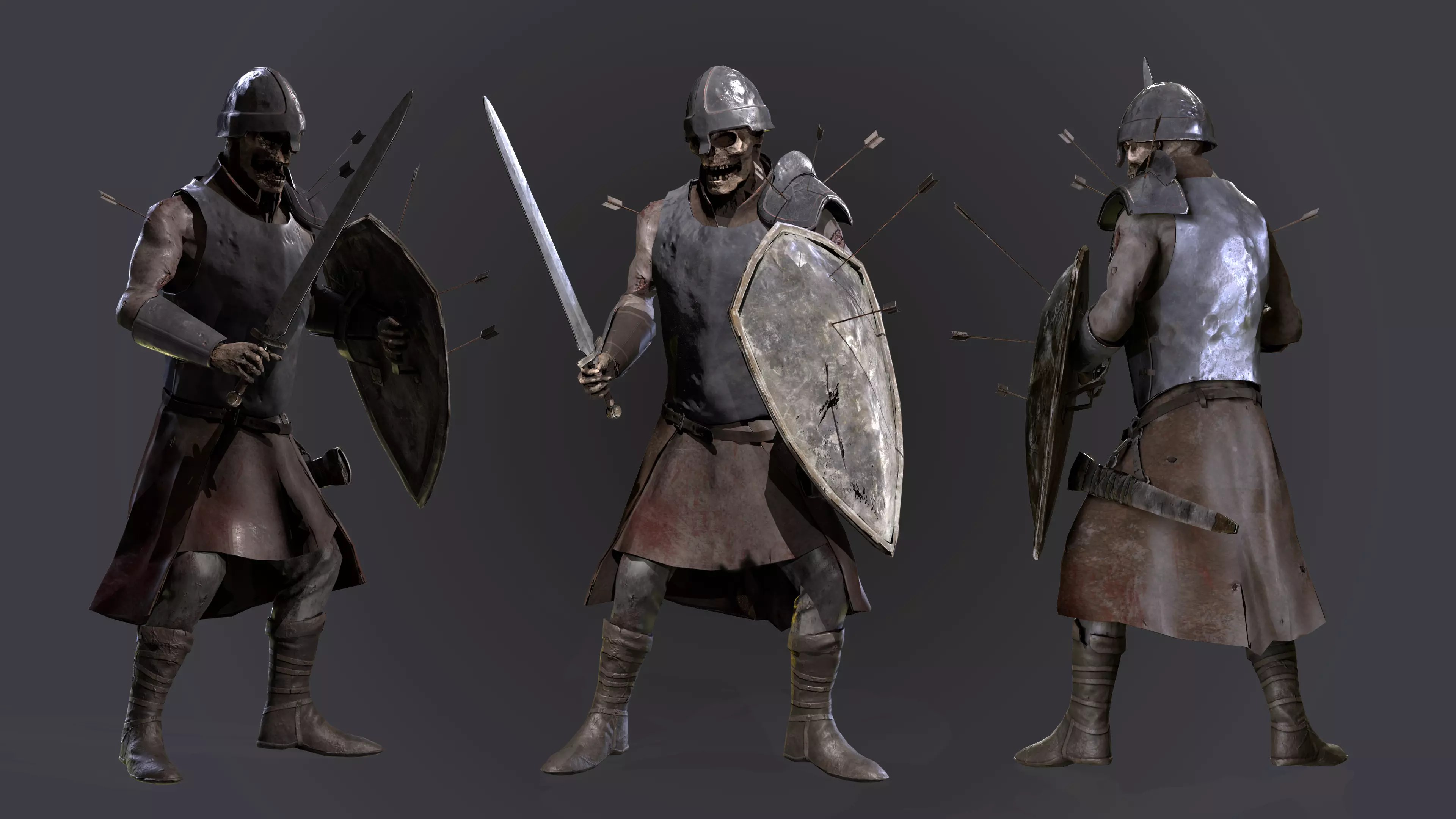 Zombie warrior Free low-poly 3D model