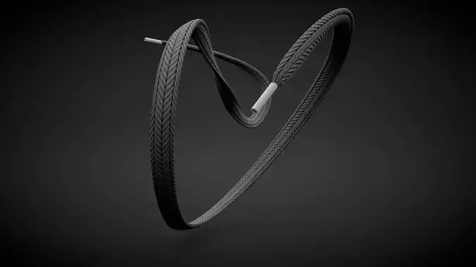 Shoelace - displacement map 3D model