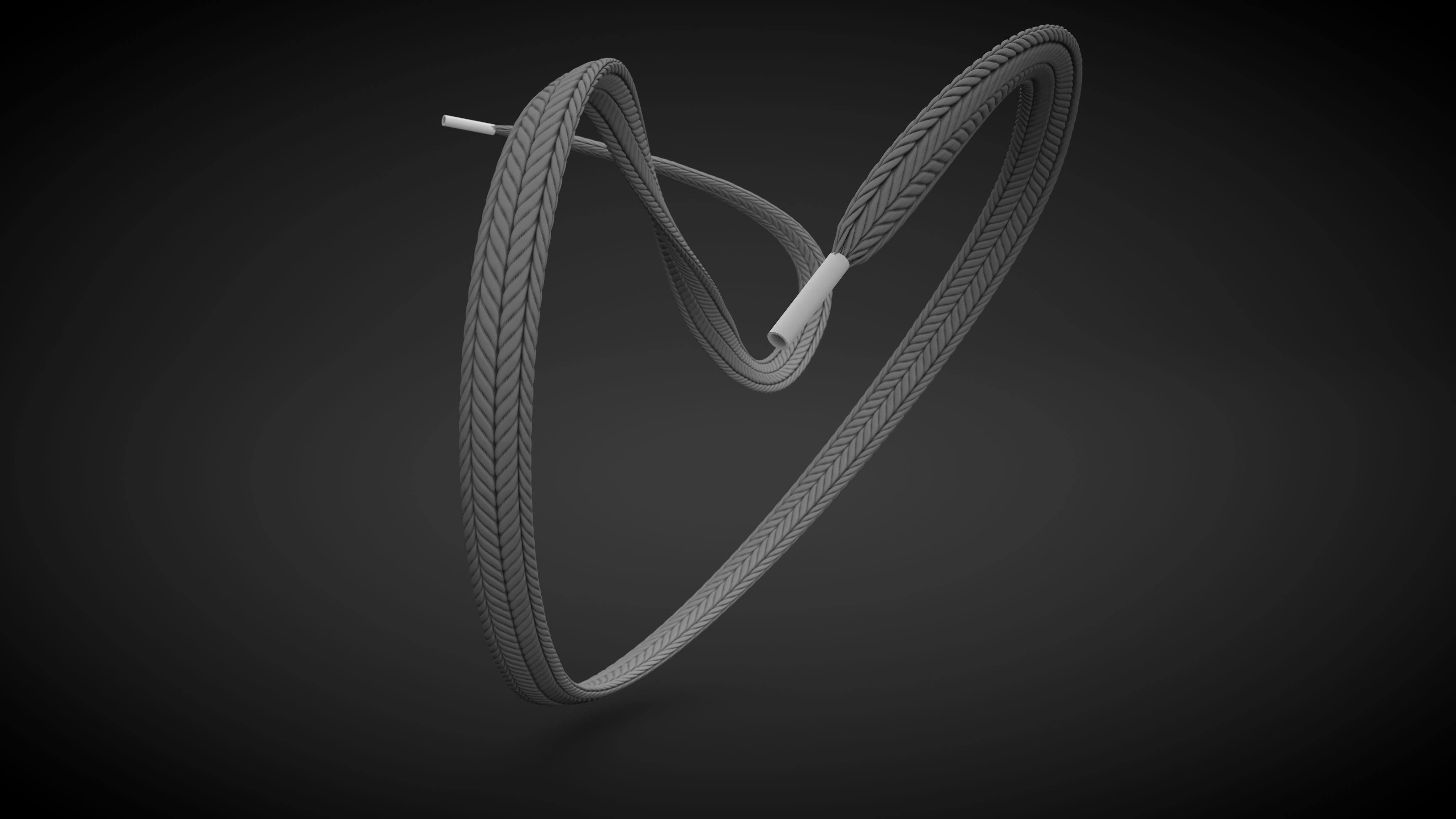 Shoelace - displacement map 3D model_2