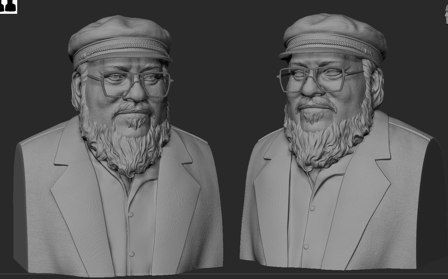 George RR Martin Bust 3D print model_6