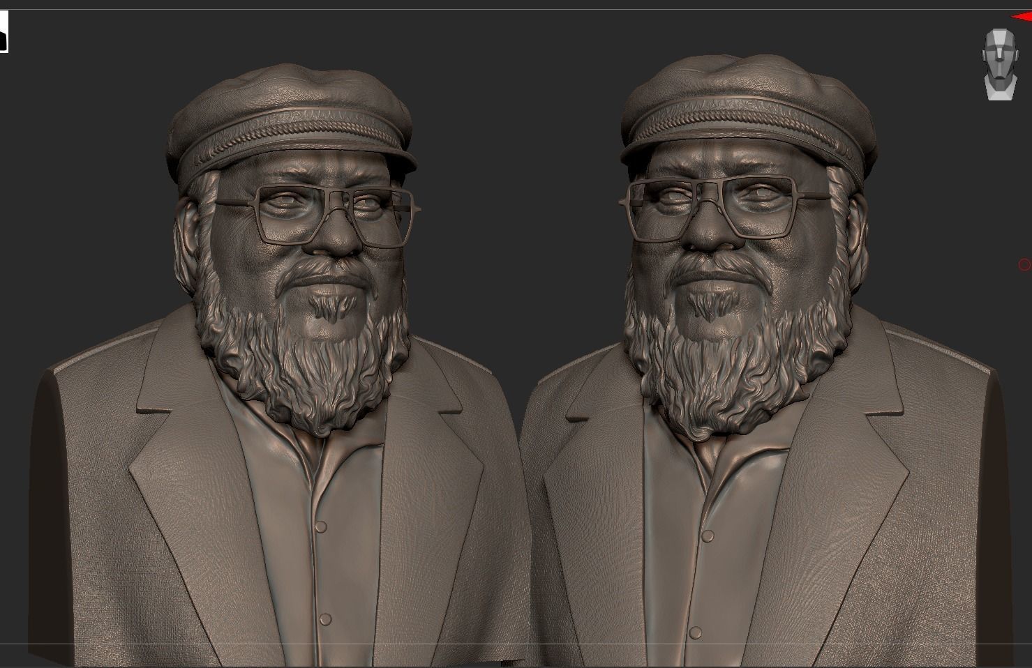George RR Martin Bust 3D print model_16