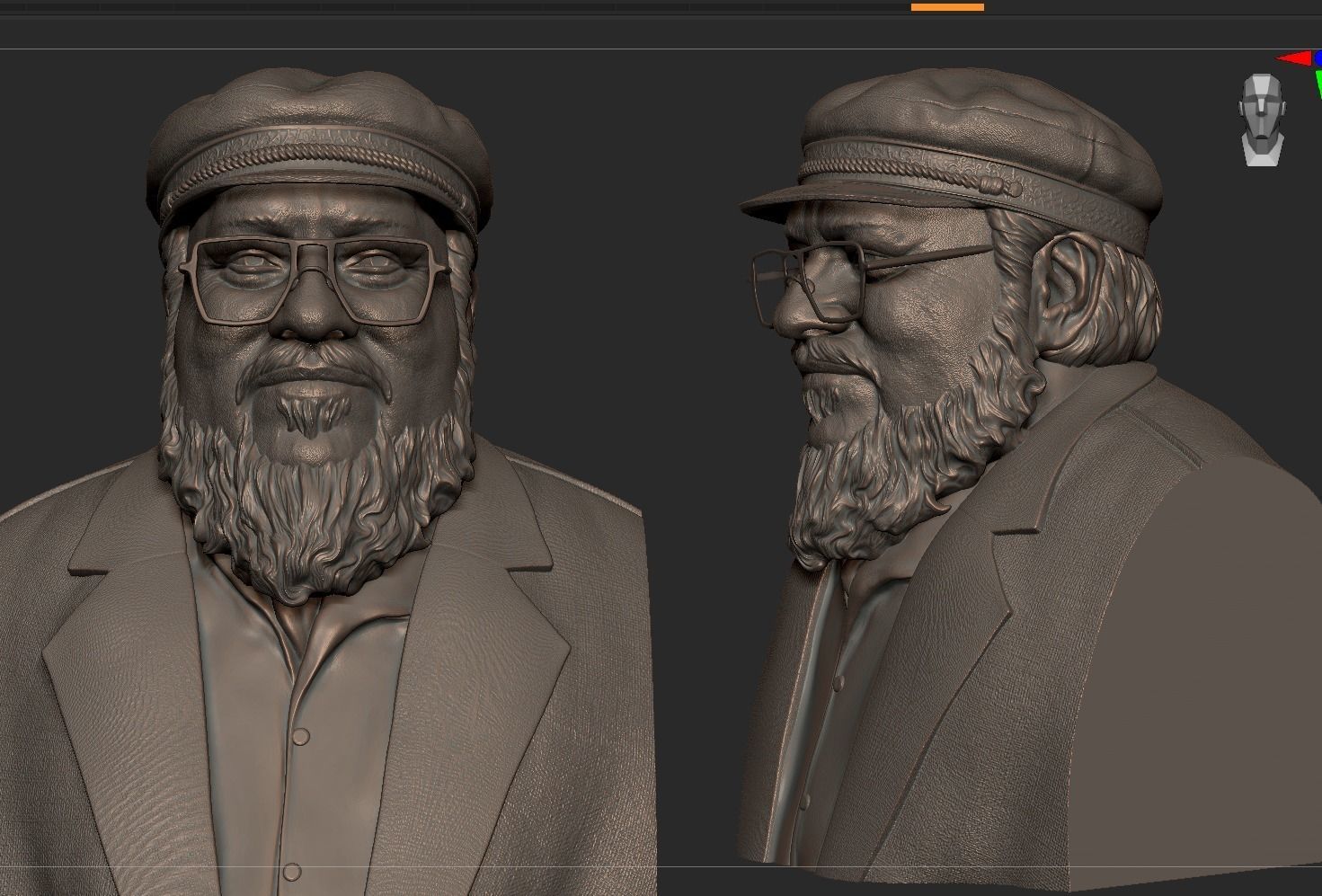 George RR Martin Bust 3D print model_18