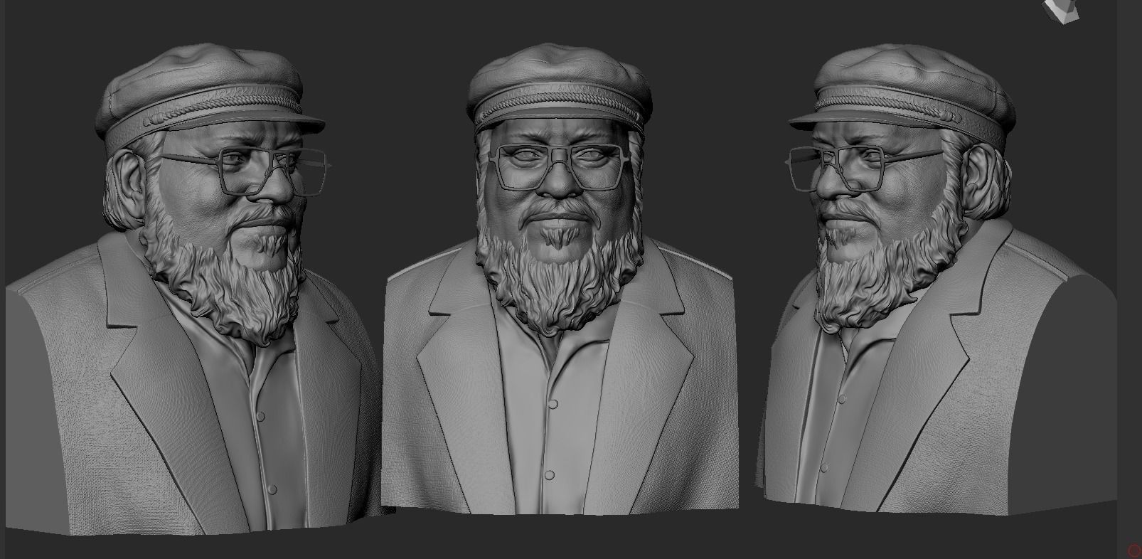 George RR Martin Bust 3D print model_5