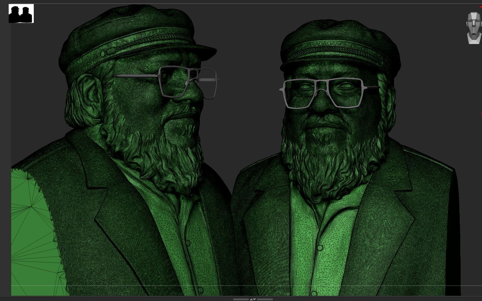 George RR Martin Bust 3D print model_20