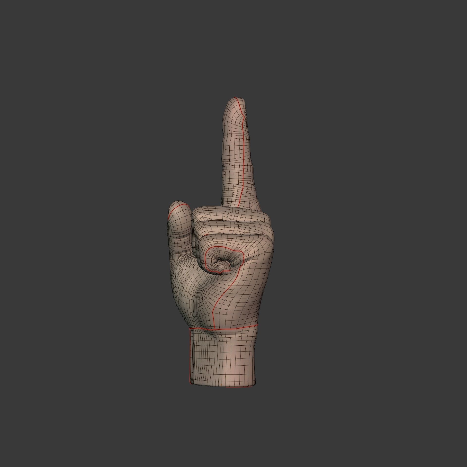 Direction Hand Low-poly 3D model_11