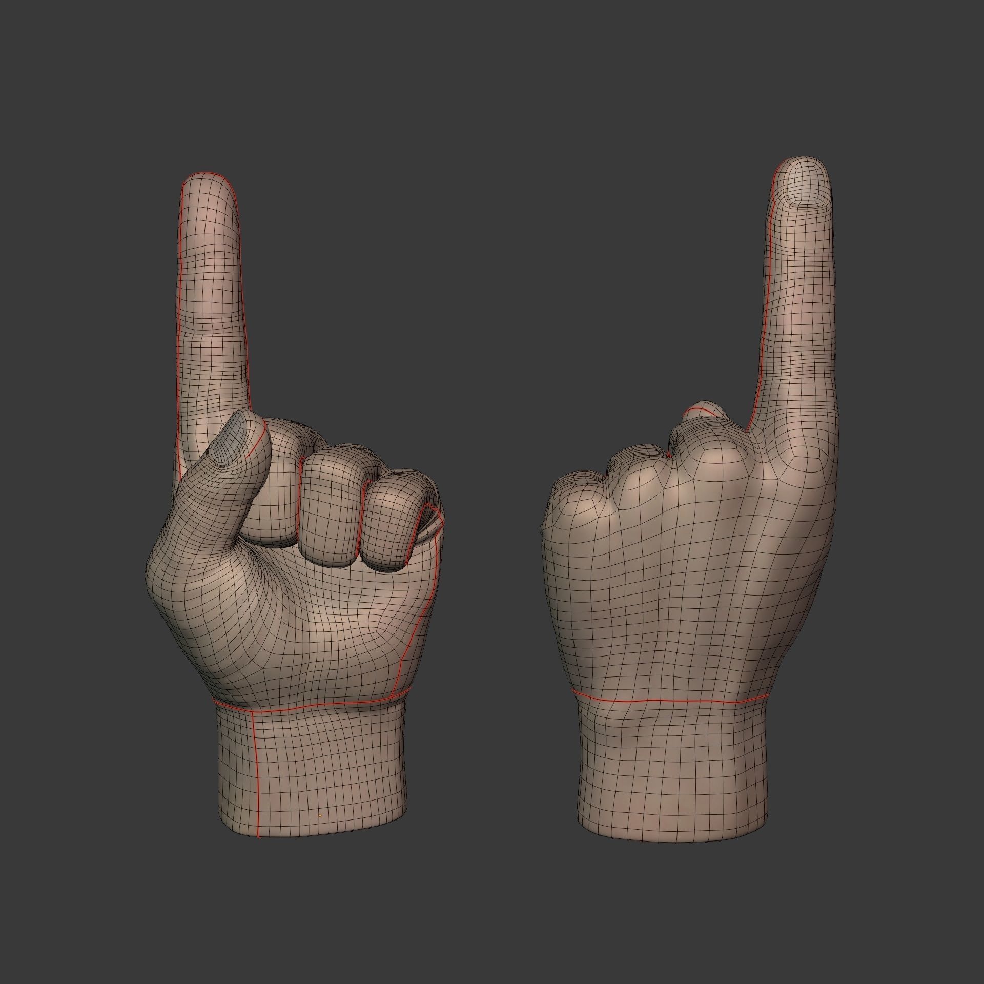 Direction Hand Low-poly 3D model_2