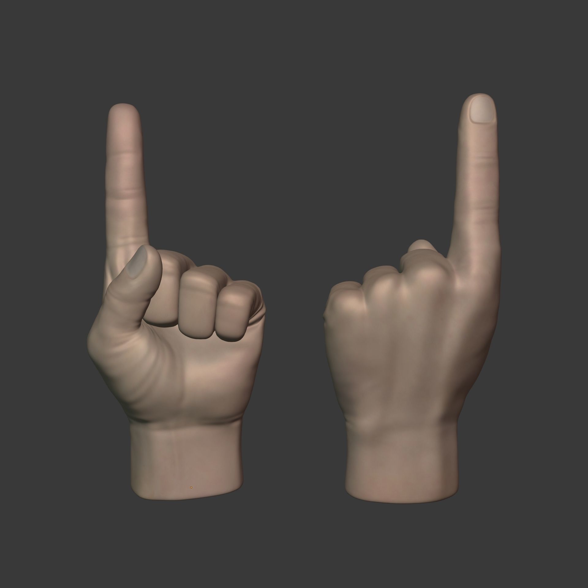Direction Hand Low-poly 3D model_1