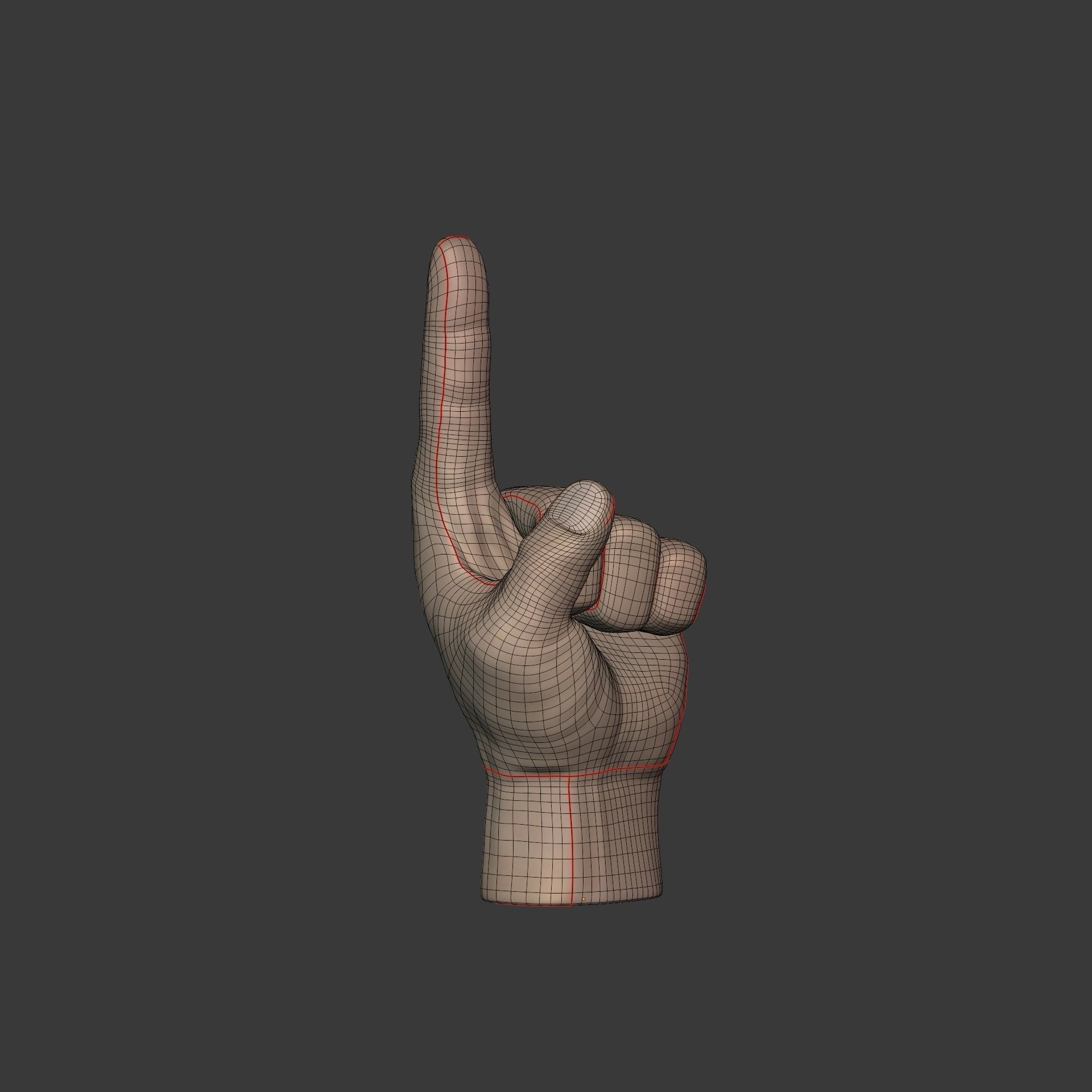 Direction Hand Low-poly 3D model_9