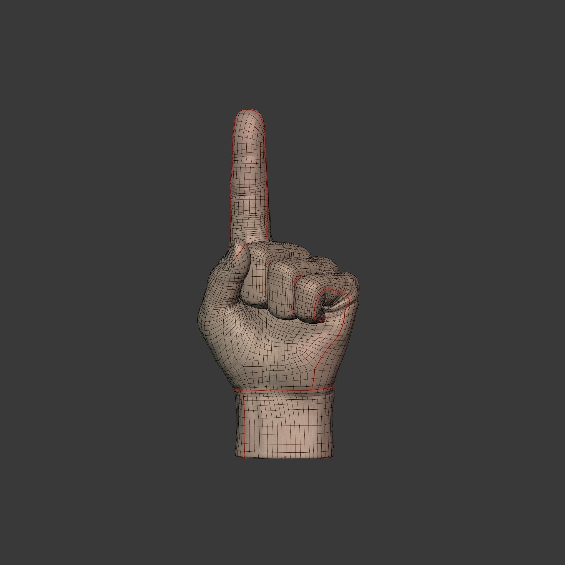 Direction Hand Low-poly 3D model_7