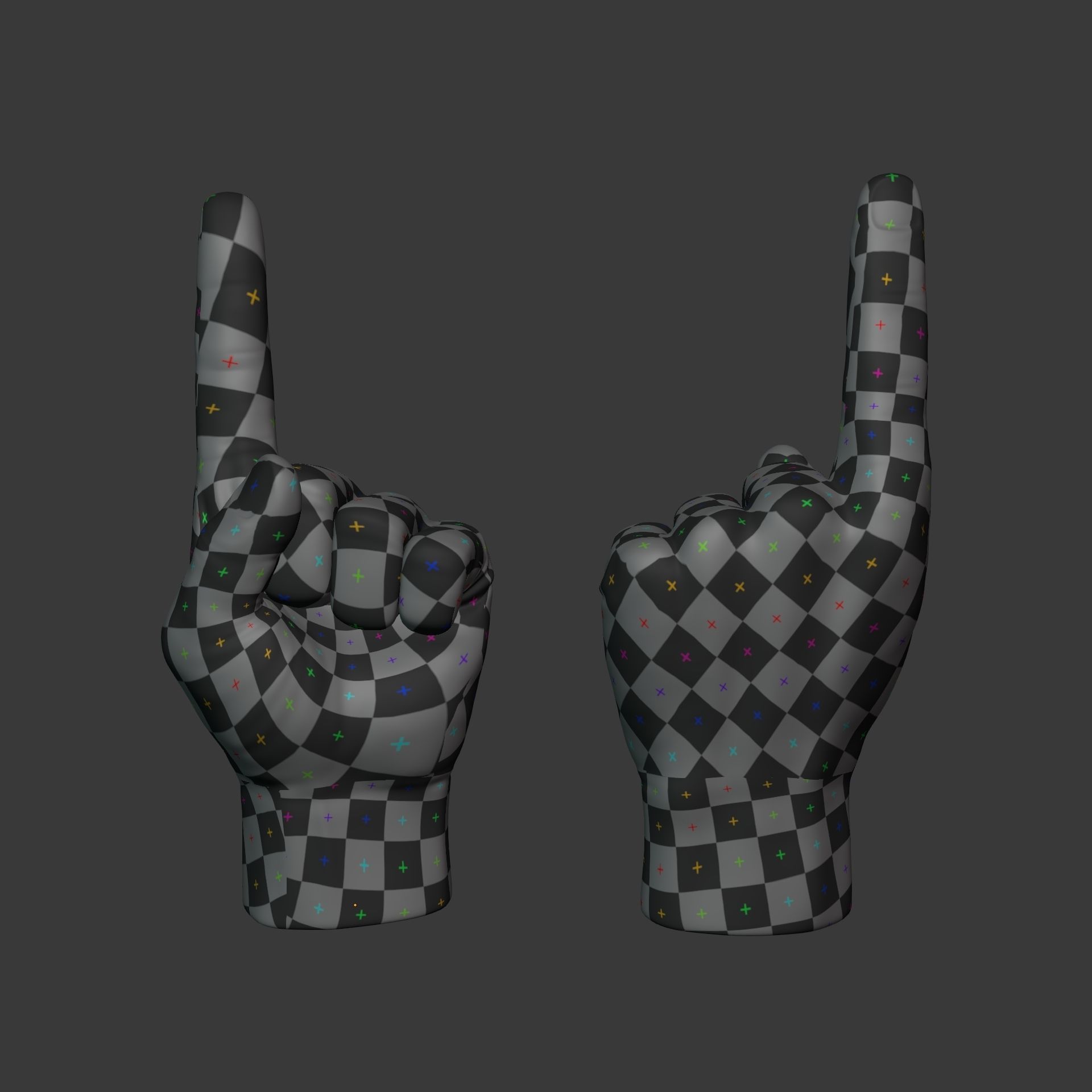 Direction Hand Low-poly 3D model_3