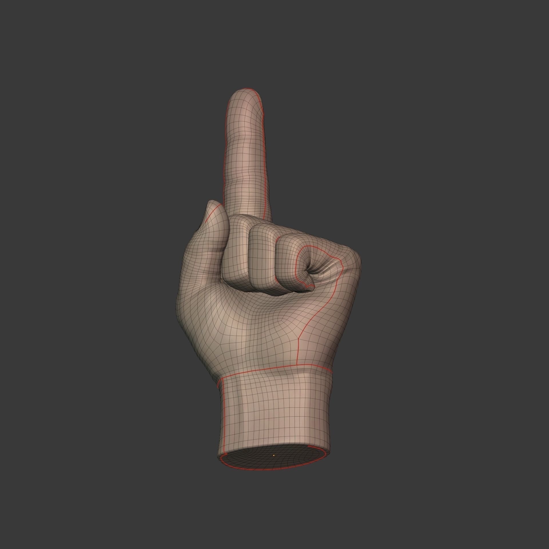 Direction Hand Low-poly 3D model_21