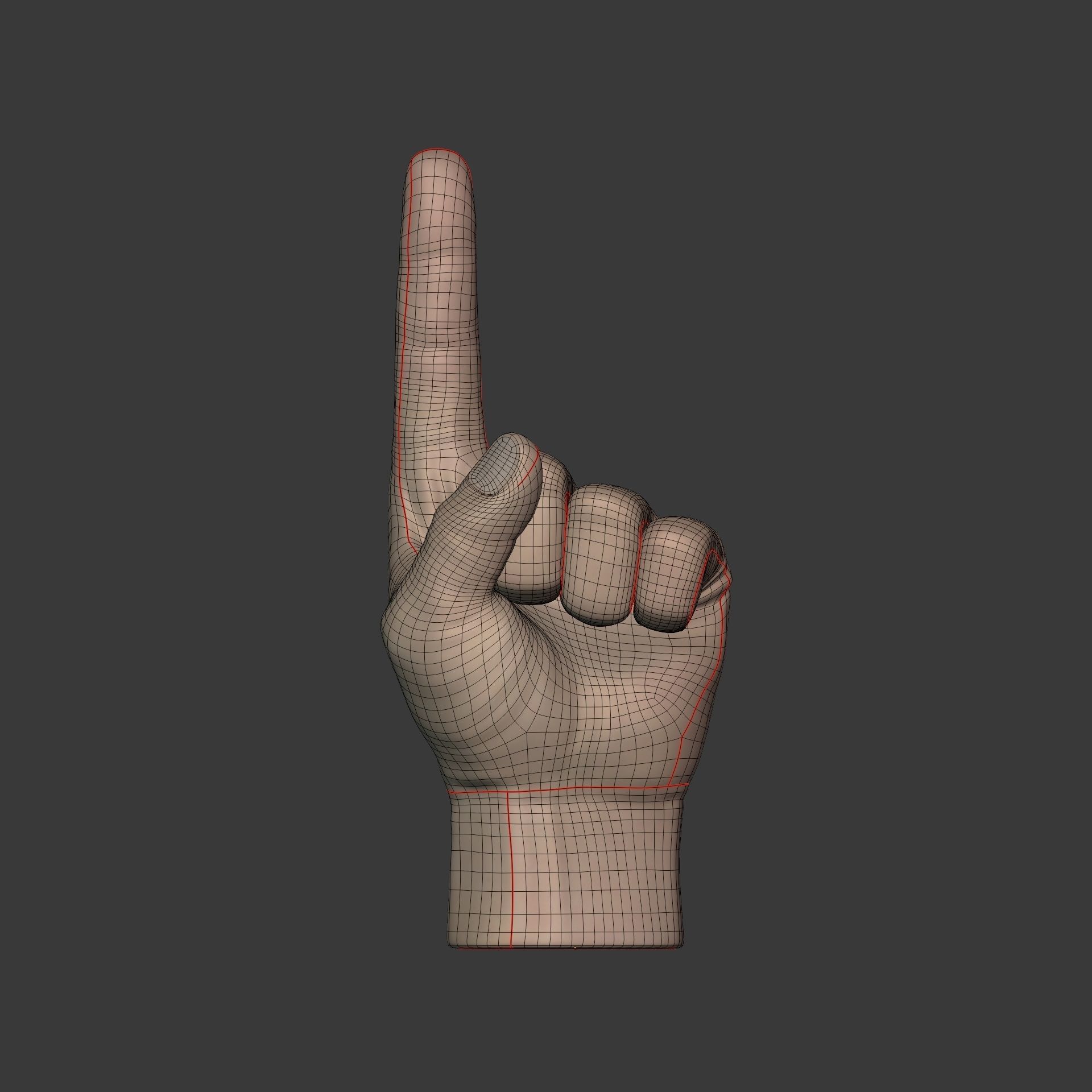 Direction Hand Low-poly 3D model_5