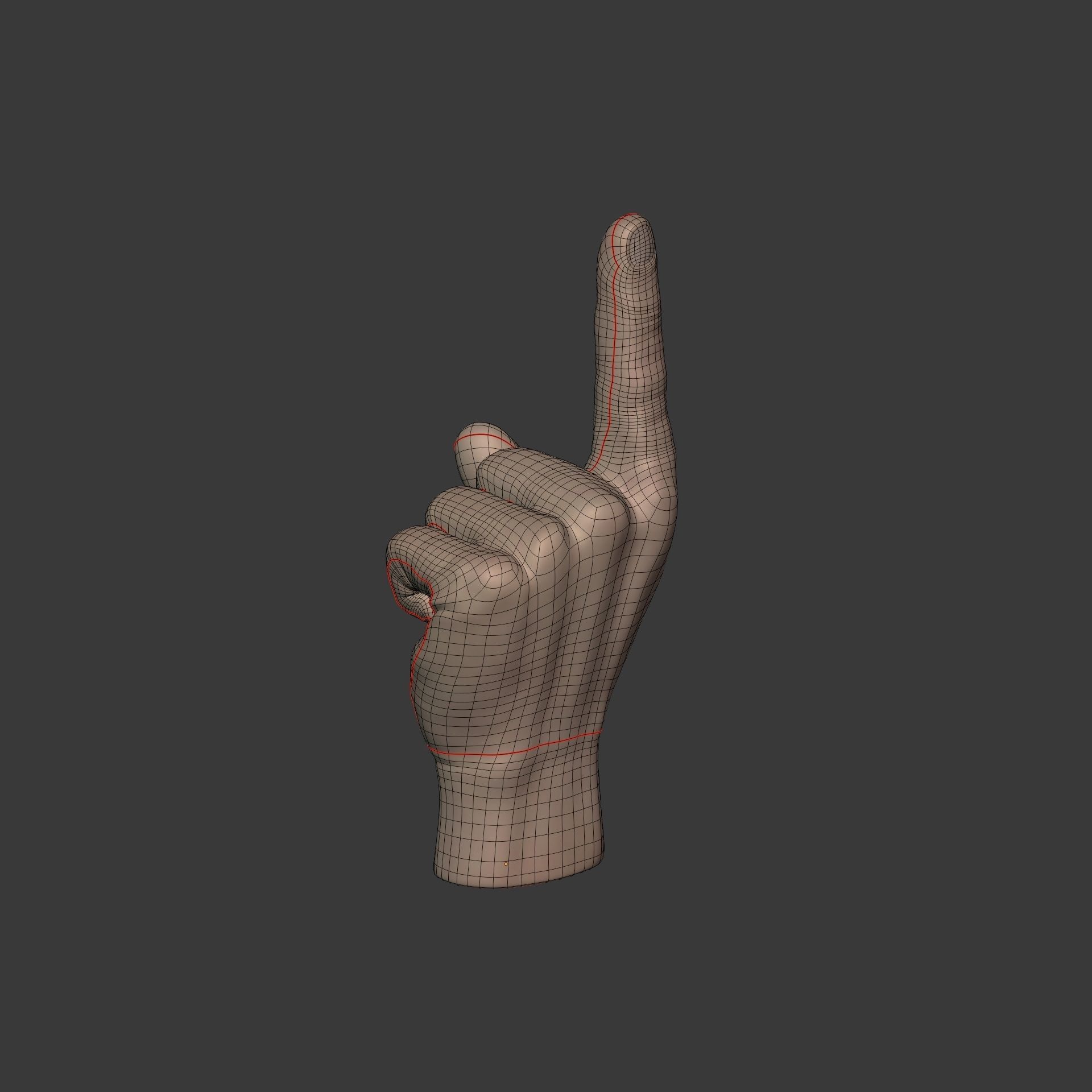 Direction Hand Low-poly 3D model_13