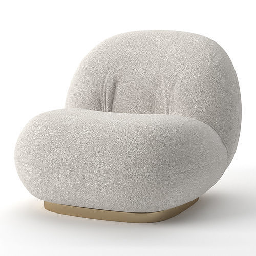 Gubi Pacha lounge chair 3D model 4