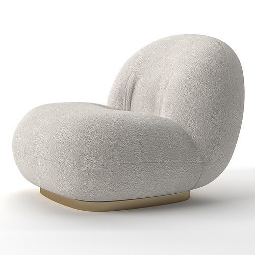 Gubi Pacha lounge chair 3D model 2