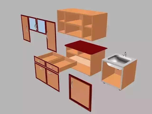 kitchen set cabinet and sink