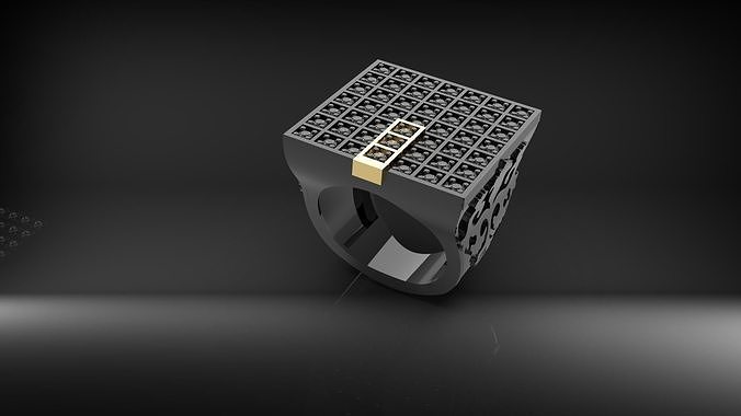 Man ring with stones 3D print model